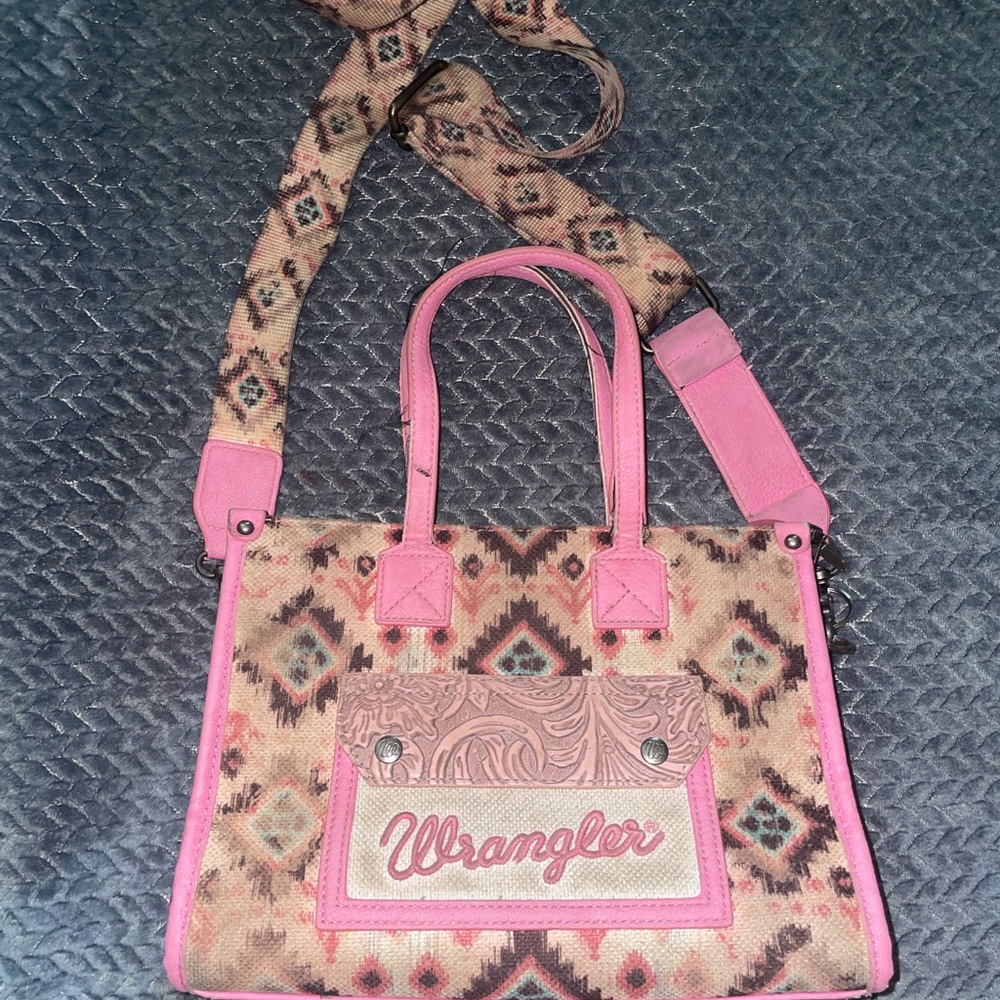 Wrangler Pink and Brown Patterned Shoulder Bag